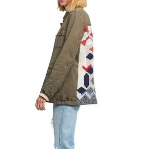 Anthropologie Sweater Knit Back Anorak Utility Jacket
